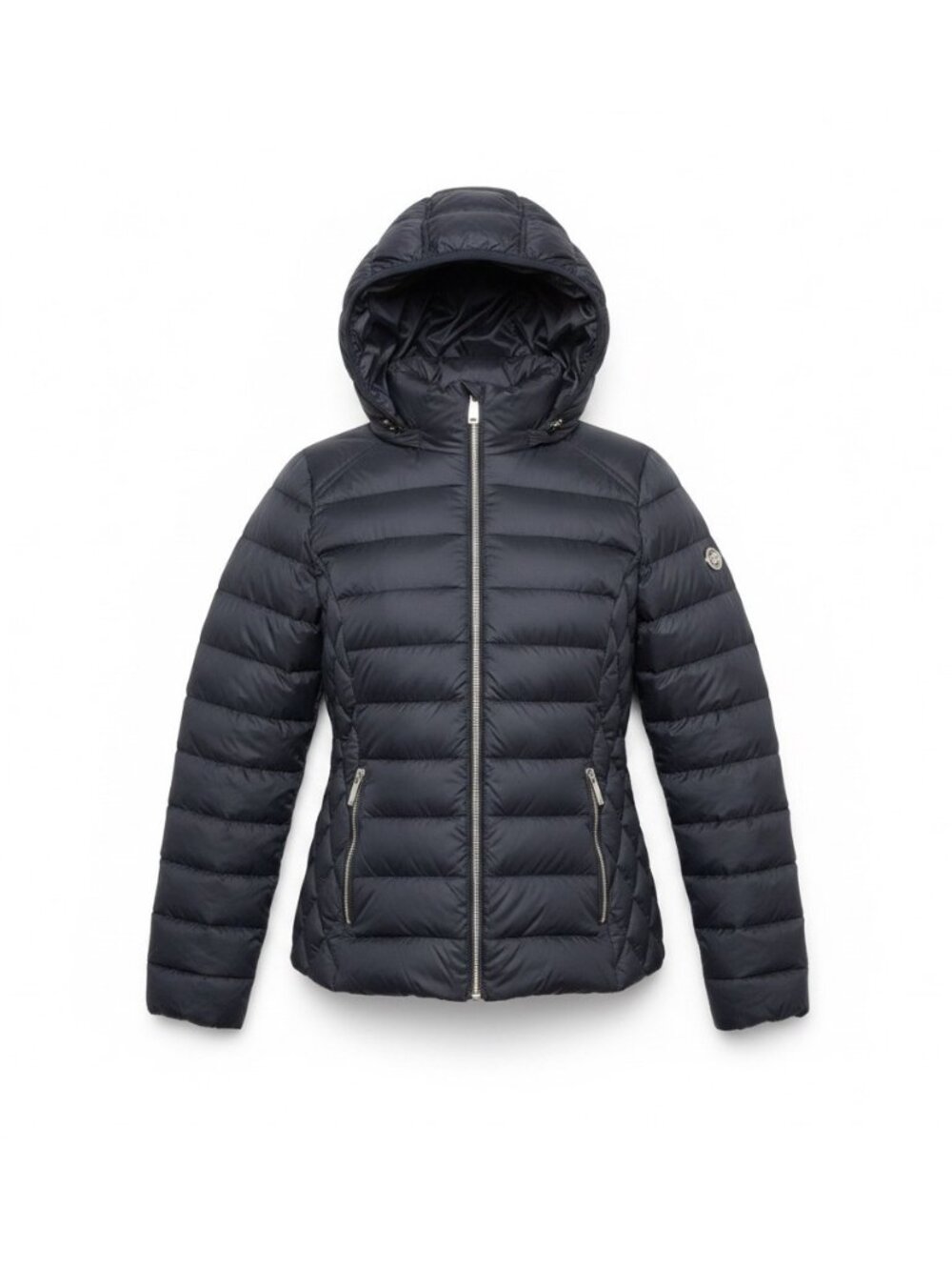 Michael Kors Womens Black Hooded Packable Down Jacket Lightweight Design Sz M